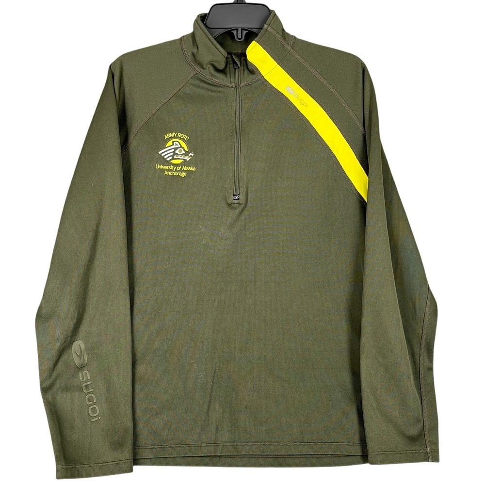 University Of Alaska Anchorage SUGOi XL Olive Green Army ROTC Half Zip Pullover